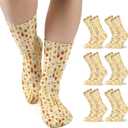 Zoooyawn 6 Pairs Passover Matzah Socks Bulk for Jewish Gifts Pesach and Seder Holiday Party Accessories for Adults Novelty Socks for Afikomen Reward