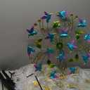 Outdoor Wind Spinner with Garden Stake 82.7" Metal Two-Way Wind Sculptures Solar Color Changing Lights Large Windmills for Garden,Patio,Yard,Lawn Decor Gifts Bird (blue and purple)
