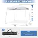 VINGLI 8x8 ft Pop Up Canopy Tent, Easy Up Canopy Event Tent Foldable Portable Canopies for Camping, Patio, Outdoor Gazebo Slant Legs, Outdoor Instant Shelter Canopies with Carry Bag (White)