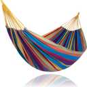 SUNCREAT Outdoor Double Hammock, Portable Tree Colorful Hammock, Colorful Stripes X-Large