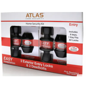 Atlas Home Security 2 Exterior Entry Locks and 2 Deadbolts