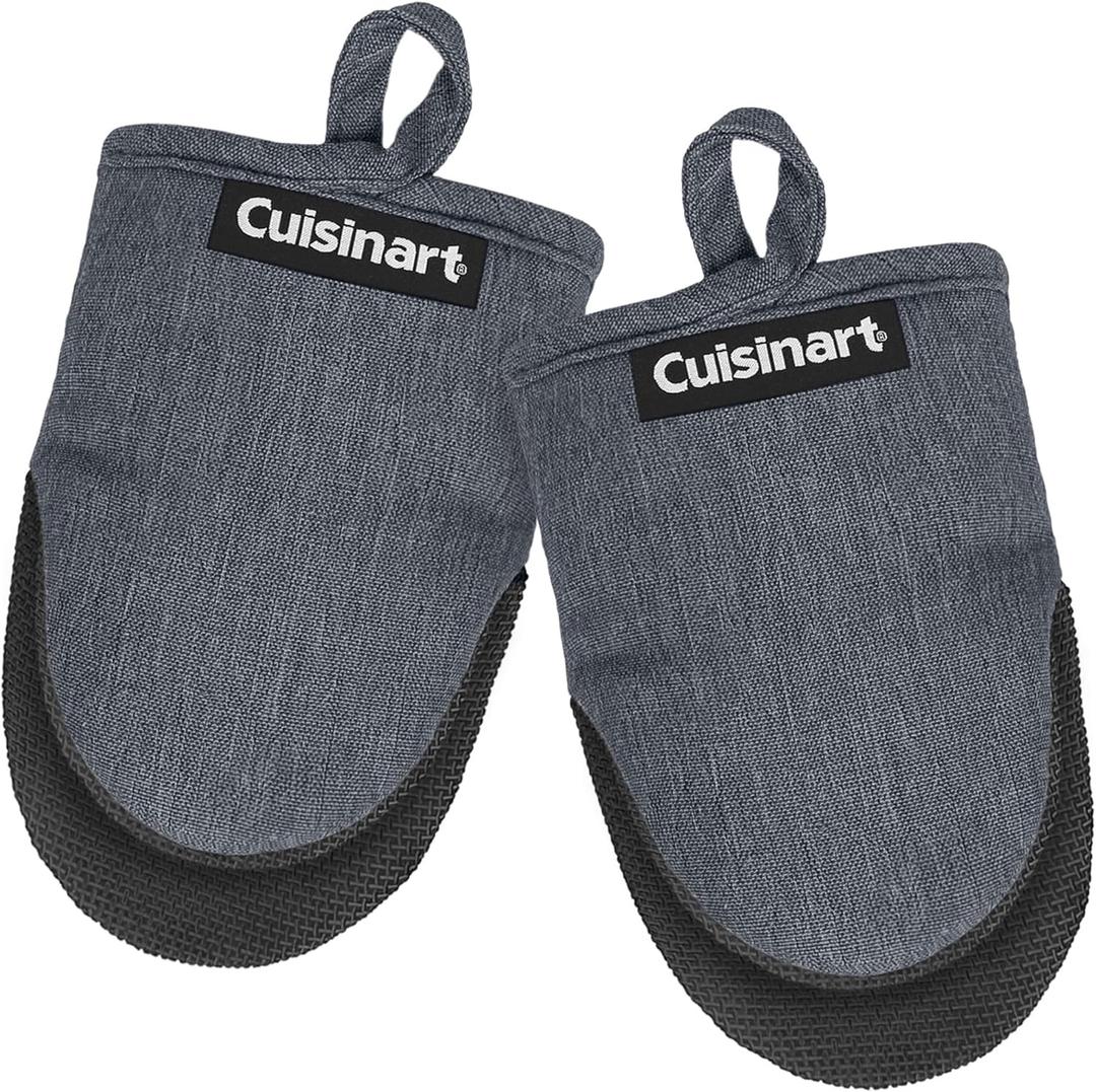 Cuisinart Mini Oven Mitts, 2-Pack, Neoprene Grip, Heat Resistant 350F | Cotton-Lined, Non-Slip Neoprene Palm, Ambidextrous Design, Ideal For Smaller Hands And Everyday Cooking