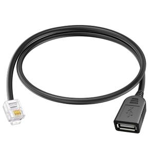Rj11 to USB Telephone Line Adapter, Rj11 6p4c Male to USB Female Modem Converter, Used for Telephone Communication, Fax Machines, Modulation and Demodulation Adapters (30cm)