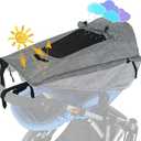 Stroller Sun Shade - UPF 50+ Universal Stroller UV Protection Cover for Baby with See Through, Waterproof Sun Cover for Stroller, Stroller Sunshade Extender, Joggers & Stroller Accessories for UV