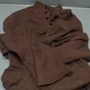 MakeMeChic Women's Wrap Cross Mock Neck Sweater Long Sleeve Button Front Knitted Pullover Tops (XX-Large, Coffee Brown)