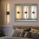 Morauroral 30 Inch Battery Operated Wall Sconces Set of Two, Dimmable Wall Sconces with Remote Control, Black Gold Rechargeable Sconces, LED Sconce Wall Light for Bedroom, Living Room, Bathroom