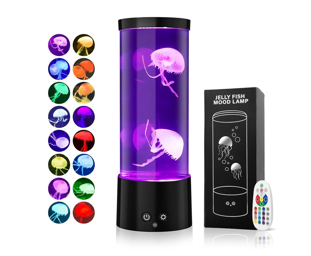 Jellyfish Lamp with 17 Light Effects - Mood Table Lamp Night Light with Remote, Jelly Fish Tank Aquarium for Living Room, Christmas Birthday Gifts for Kids