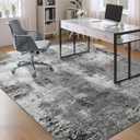 Living Room Rug 9x11 Gray Area Rugs Machine Washable Abstract Boho Large Rug Non-Slip Non-Shedding Faux Wool Indoor Vintage Carpet for Bedroom, Classroom, Dining Room, Kids Playroom (Grey)