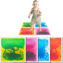 Art3d Liquid Sensory Floor Tiles 30 x 30 cm Playroom Dance Floor Square Colourful 4 Tiles (11.8 x 11.8 inch, Multicoloured)