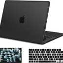G JGOO Compatible with MacBook Pro 14 inch Case 2026-2021 M5 Pro/Max M4 M3 M2 M1 A3427 A3426 A3434 A3112 A3185 A3401 A2918 A2992 A2779 A2442, Anti-Crack Soft TPU Bumper Hard Shell Case, Frosted Black