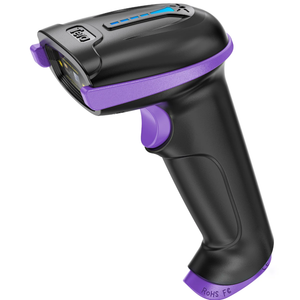 Tera Barcode Scanner Wireless Versatile 2in1 (2.4Ghz Wireless+USB 2.0 Wired) with Battery Level Indicator, 328 Feet Transmission Distance Rechargeable 1D Laser Bar Code Reader Handheld 5100 Purple