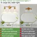 Indoi 3-Light Bathroom Light Fixtures, Brushed Gold Modern Vanity Lights Over Mirror with Clear Glass Globe Shade, Bathroom Wall Sconces for Mirror Kitchen Living Room Hallway Cabinet Bedroom Porch