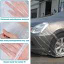 Molain 4 Pack Disposable Car Cover Clear Plastic Car Cover, Waterproof Universal Rain Dust Garage Covers with Elastic Band, Cars Covers for Outdoor Snow/Rain Weather Protection (12.4 ft x 21.6 ft)
