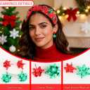 Brimekichio Christmas Headbands Earrings Bracelets for Women Christmas Accessories for Women Cute Xmas Holiday Outfits Party Gifts Red