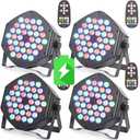 Wireless Rechargeable Par Can Lights 4 Pack Wireless Led Uplights Battery Powered Uplighting RGB 36W Stage Lighting for Events Dj Wedding Party Litake