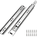 LONTAN 1 Pair Extra-Durable 24" Full Extension Ball Bearing Drawer Slides - Silver Side Mount Heavy Duty Kitchen Cabinets Rails for Tool Chests and Trash Cans, Supports Up to 100 lbs Load Capacity