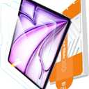 EZ-GLAZ-2 Pack for iPad Air 13 Inch Screen Protector M4/M3/M2 (2026/2025/2024), Military-Grade Shatterproof, 9H+ Tempered Glass with Installation Box, Anti-Scratch, Apple Pencil Compatible, HD Clarity, Bubble Free