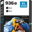 936e Black Replacement for HP 936e 936 Black Ink Cartridge for HP Printers 9125e 9120e Series, for OfficeJet Pro 9130e 9135e 9730e 9120 9130 (2 Pack 936XL Black)
