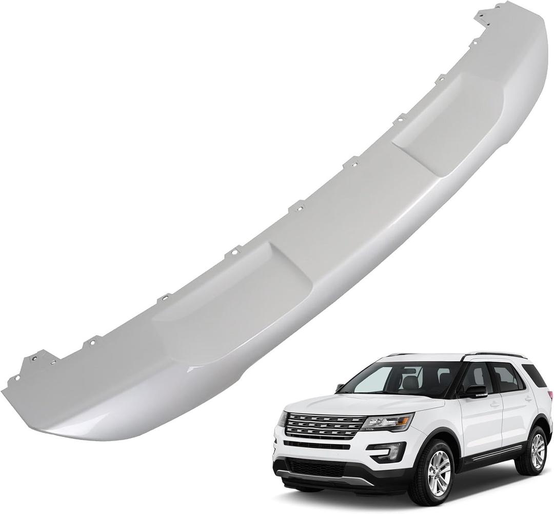 munirater Front Bumper Lower Valance Glossy Silver Plastic Replacement for 2016-2017 Explorer FB5Z8419APTM FO1095262