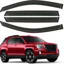 Rain Guard Fit for 2010-2017 GMC Terrain, Outside-Mount Side Window Visor Deflector, Dark Smoke Sun Vent Shade Shield, 2010 2011 2012 2013 2014 2015 2016 2017, 4pcs