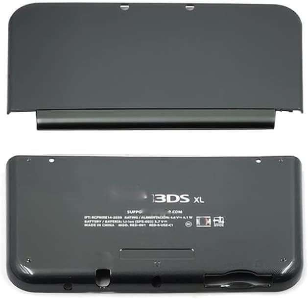 Top Bottom Front Back Housing Shell Case Cover Replacement for New 3DS LL XL Faceplate Cover (Black)