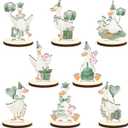 16 Pcs Wooden Baby Shower Table Centerpiece Sage Green One Silly Goose Tabletop Detachable Sign Boy Or Girl Gender Reveal Table Toppers Display Decoration 1st Birthday Photo Props Party Favor Supplies