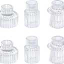 Vixdonos Glass Candlestick Holders Tealight Candle Holders for Table Centerpieces, Wedding Decor and Dinner Party (Set of 6, Clear)