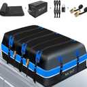 40 Cubic Feet Rooftop Cargo Carrier Bag, Waterproof Soft-Shell Car Roof Bag for All Vehicles SUV with/Without Rack, Car Top Luggage Storage Bag, Blue