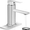 Brushed Nickel Bathroom Faucet YXOCVIR Single Hole with Pop-up Drain Single Handle Bathroom Faucet Suitable for Vanity Sinks RV Suitable for 1 or 3-Hole Installation