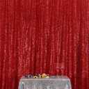 Poise3EHome Red Sequin Backdrop,5FT x 7FT Sequin Photography Backdrop Curtain for Party Decoration
