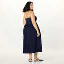 The Drop Womens Hellen Strapless Mixed Media Maxi Dress (Blue, L)