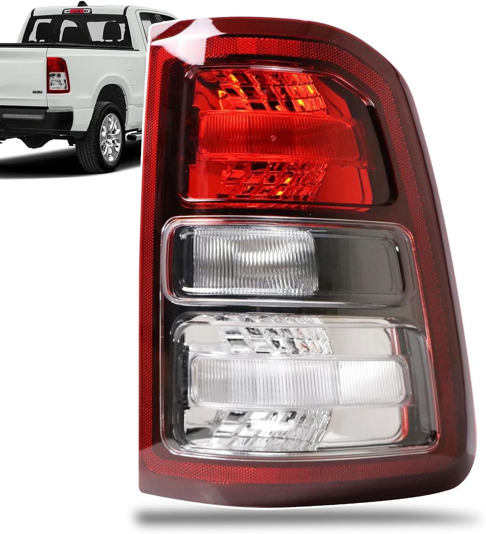 Tail Light Black Bezel Compatible With 2019-2023 Dodge Ram 1500 Right Passenger Side Taillight Replace 68261576AE