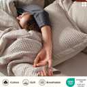 Bedsure Cotton Duvet Cover King - 100% Cotton Waffle Weave Linen Color Duvet Cover, PureWoven Breathable King Bedding Set for All Season, 3 Pieces, 104"x90"