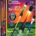 NATIONAL GEOGRAPHIC Air Rocket Toy  Ultimate LED Rocket Launcher for Kids, Jump and Launch The Light Up, Air Powered, Foam Tipped Rockets up to 100 Feet
