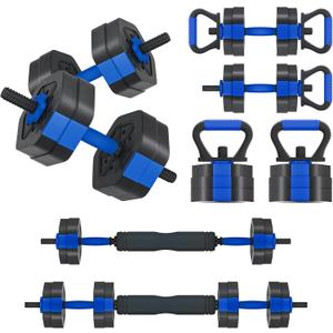 VIVITORY Dumbbell Sets Adjustable Weights, Free Weights with Connector, Non-Rolling Adjustable Dumbbell Set, Barbell for Home Gym, Hexagon, Cement Mixture