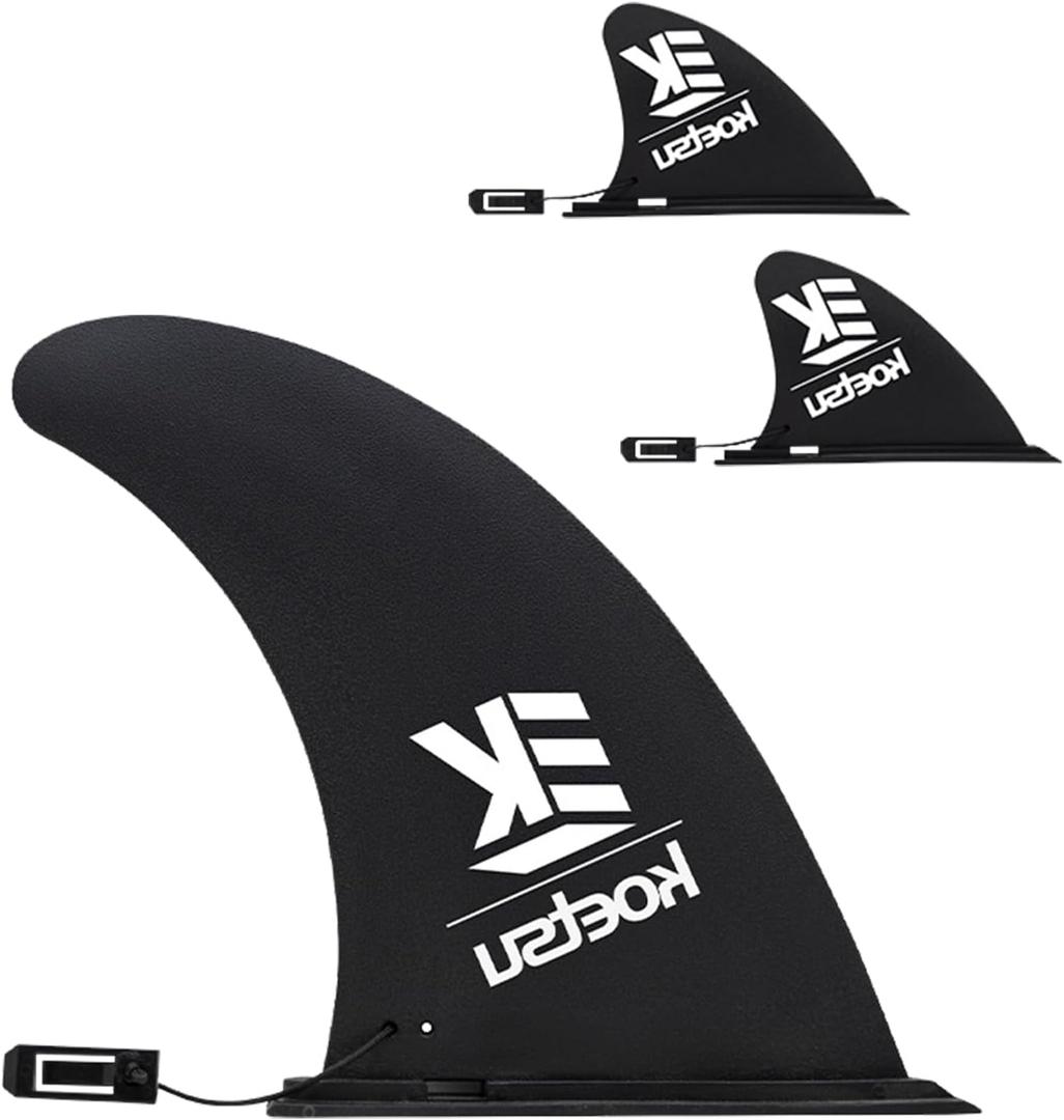 Set of 3 Paddleboard Fin Replacement,Inflatable Paddle Board Accessories,Stand Up Paddleboard Tail Rudder for Water Sports,Surfboard,Longboard (Black)