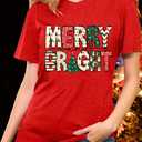 Merry Christmas Shirts for Women Funny Snowflake Graphic Print Holiday T Shirt Winter Casual Short Sleeve Xmas Tee Tops (S)