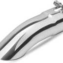 Vurkcy 2.5 inch Inlet Curved Exhaust Tip, 2.5" Outlet 9" Overall Length Stainless Steel Turn Down Exhaust Tail Pipe, Bolt-On,Sleek Angle Cut, Polished Tailpipe, Silvery