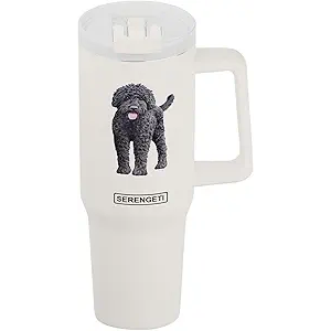 SERENGETI 40 Oz Ultimate Tumbler with Handle and Straw  Vacuum Insulated Tumbler with Straw and Lid  Stainless Steel Travel Mug for Pet Lovers  3D Designs of your favorite Dog (Labradoodle)