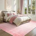 Wonnitar Modern Ombre Light Pink 9x12 Area Rug, Washable Soft Bedroom Rug Non-Slip Rugs for Living Room, Non-Shedding Large Nursery Mat, Thin Floor Carpet for Kids Playroom Dining Room (Pink, 9'x12')