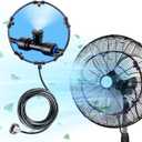 HIRALIY Outdoor Fan Mister, 19.68FT Misting Line with 5 Nozzles and Brass Adapter(3/4") Fan Mister Kit for Outdoor Patio Cooling