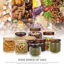 1PC Small Glass Storage Jars with Airtight Lids, 18 fl oz (550ml) Cute Clear Glass Storage container with bamboo Lid, Glass Pantry Canister for Beans, Rice, Sugar, Cookie Coffee and etc
