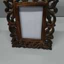 Hand Carved Mango Wood Rustic 5x7 Picture Frame with Real Glass - Aesthetic Vintage Wood Frame for Tabletop and Wall Mount Use - Rustic Home Decor Perfect for Your Memories