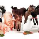 Boley Farm Animal Figurines - 15 Piece Playset of Small Realistic Plastic Assorted Farm Animals for Toddlers and Kids