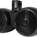 Rockville DWB80B Dual 8" 800W Marine Wakeboard Tower Speakers, 4 Ohm, ABS Enclosure, Titanium Tweeter, 360 Degree Swivel Mount, Black, for Boats, Jeeps, ATVs & UTVs