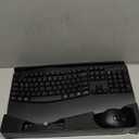 Wireless Keyboard and Mouse Combo, 2.4G Full Size Wave Keys Ergonomic Keyboard with Wrist Rest and 3-Level DPI Adjustable Wireless Ergonomic Mouse for Windows, Mac OS Desktop/Laptop/PC(Black)