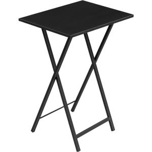 HOOBRO Folding TV Tray Table, Stable Snack Table for Small Space, Portable Sofa Side Table, Easy Assembly and Storage, Ideal for Snacks and Meals in Living Room, Black BK15BZ01