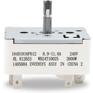WB24T10025 Surface Burner Range Infinite Control Switch 8 Inch, Replace for AP2024072, 769692, AH236750, EA236750, PS236750,164d1816p012, Compatible with GE, for Kenmore, for Hotpoint Certain Stoves