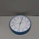 PATIKIL 8 Inch Wall Clock, Battery Operated Silent Non-Ticking Round Modern Wall Clock for Kitchen Office Bedroom Decor, Blue