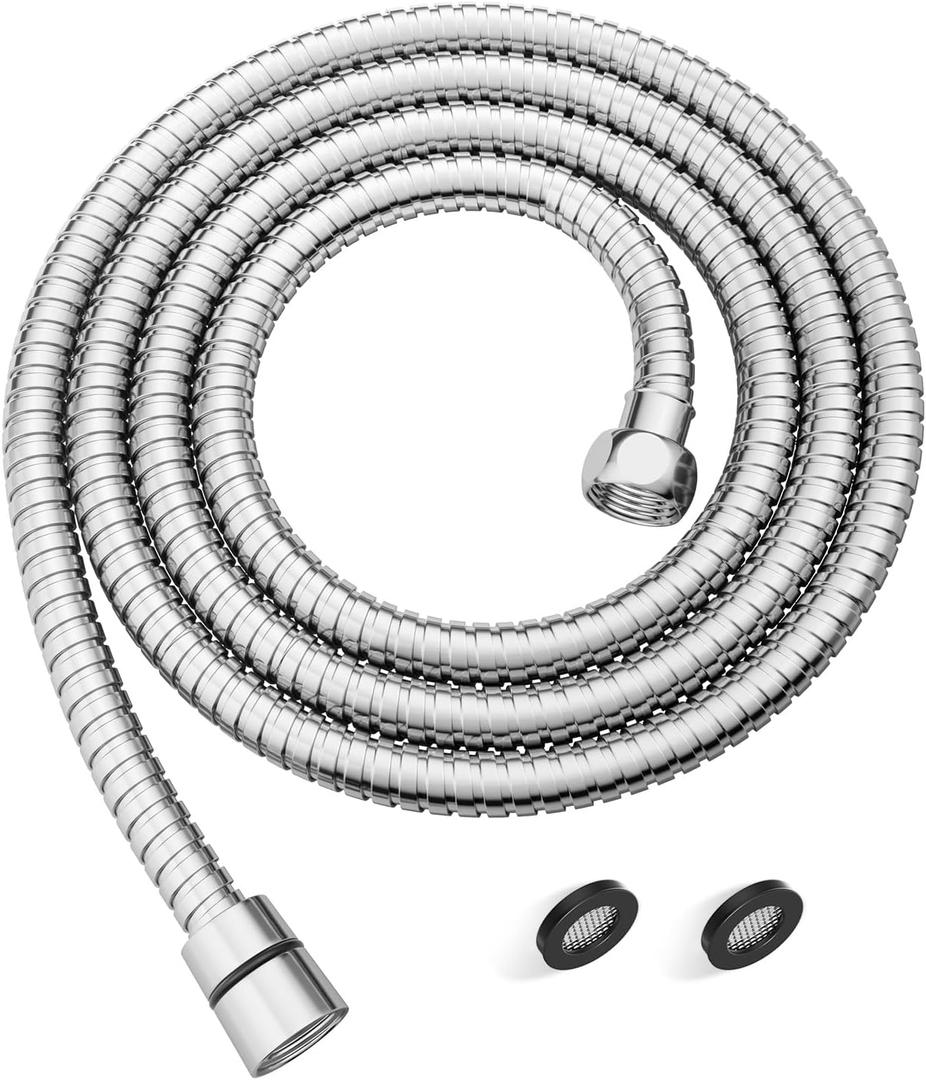 JOMOO 118-Inch Extra Long Shower Hose, Stainless Steel Handheld Shower Hose Extension with Brass Fittings & EPDM Inner Tube  Anti-Kink, Leakproof, Flexible Shower Head Hose Replacement, Chrome